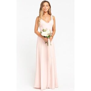 Show Me Your Mumu Jenn Maxi Dress Dusty Blush Crisp L